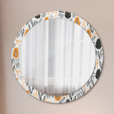 Round decorative wall mirror Papaya pattern