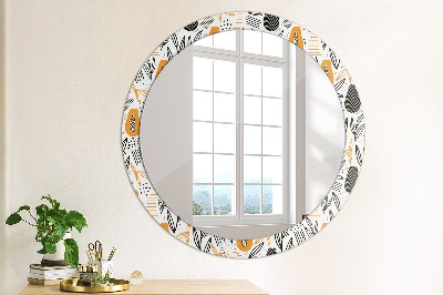 Round decorative wall mirror Papaya pattern