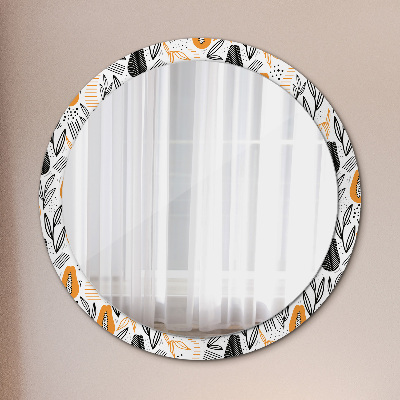 Round decorative wall mirror Papaya pattern