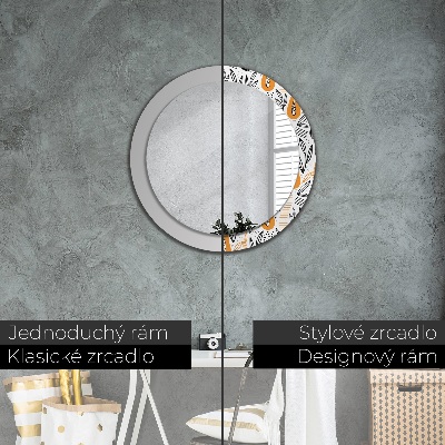 Round decorative wall mirror Papaya pattern