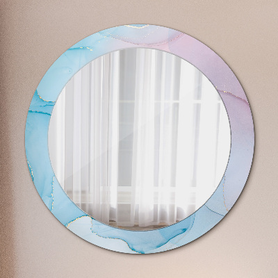 Round decorative wall mirror Modern marble texture