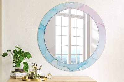 Round decorative wall mirror Modern marble texture