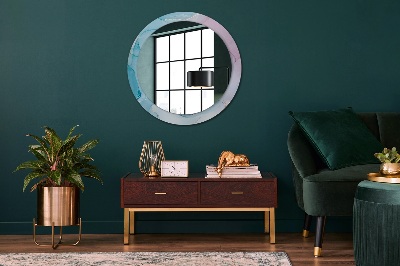 Round decorative wall mirror Modern marble texture