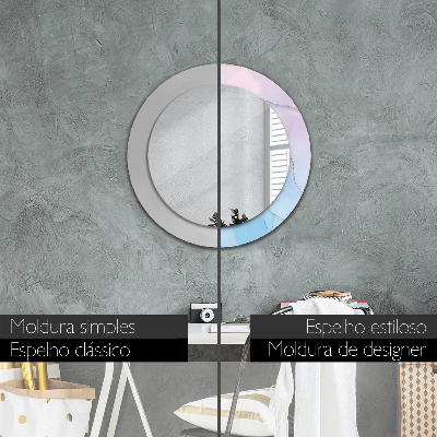 Round decorative wall mirror Modern marble texture