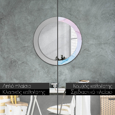 Round decorative wall mirror Modern marble texture