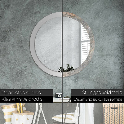 Round decorative wall mirror Vintage concrete