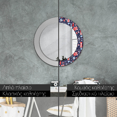 Round decorative wall mirror Symbol of london