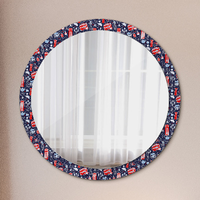 Round decorative wall mirror Symbol of london