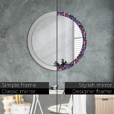 Round decorative wall mirror Symbol of london