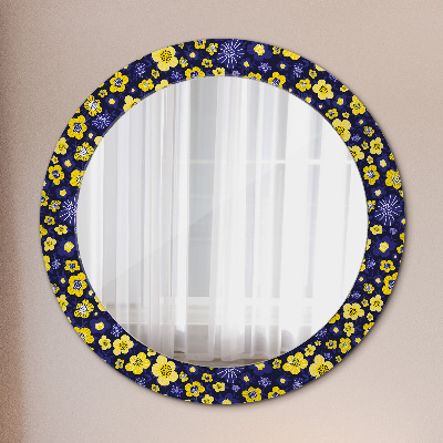 Round decorative wall mirror Cute small flowers