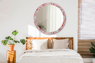 Round decorative wall mirror Flamingo pattern