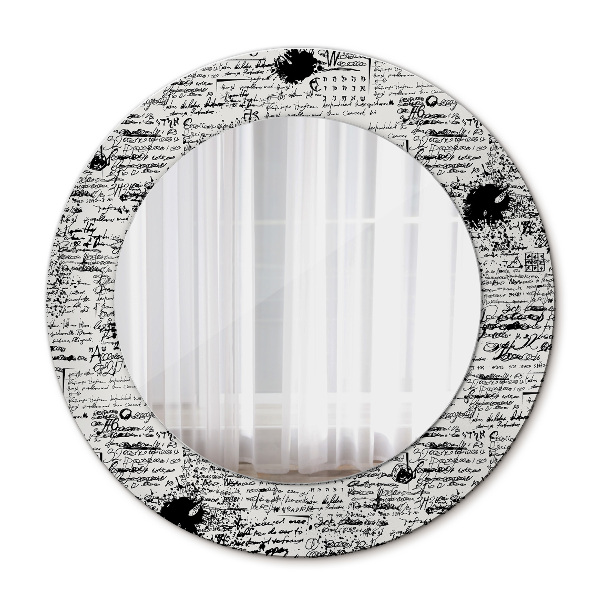 Round decorative wall mirror Scribbles pattern