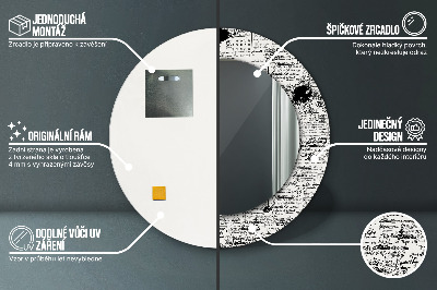 Round decorative wall mirror Scribbles pattern
