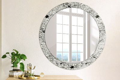 Round decorative wall mirror Scribbles pattern