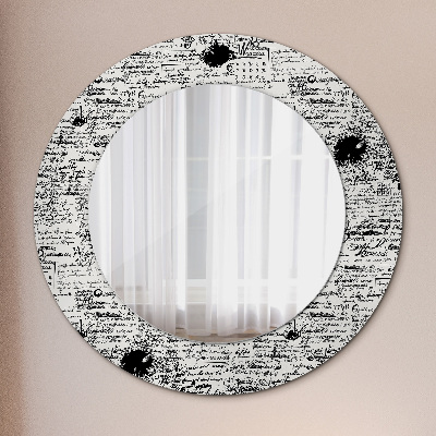 Round decorative wall mirror Scribbles pattern