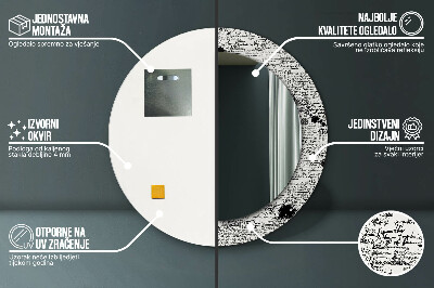 Round decorative wall mirror Scribbles pattern