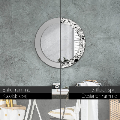 Round decorative wall mirror Scribbles pattern