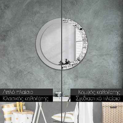 Round decorative wall mirror Scribbles pattern