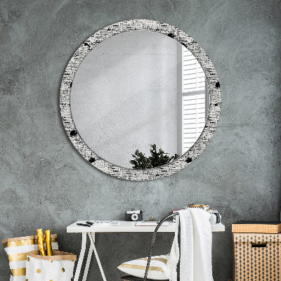 Round decorative wall mirror Scribbles pattern