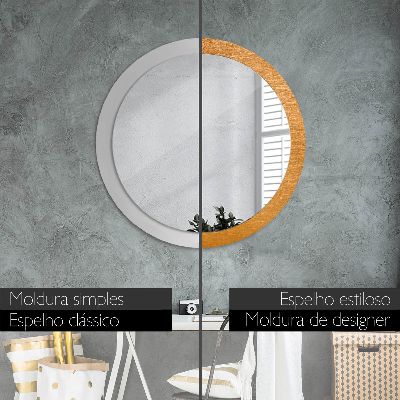 Round decorative wall mirror Metal surface