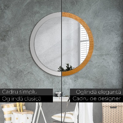 Round decorative wall mirror Metal surface