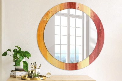 Round decorative wall mirror Abstract painting