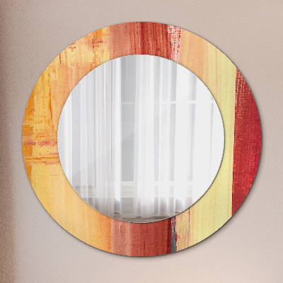 Round decorative wall mirror Abstract painting