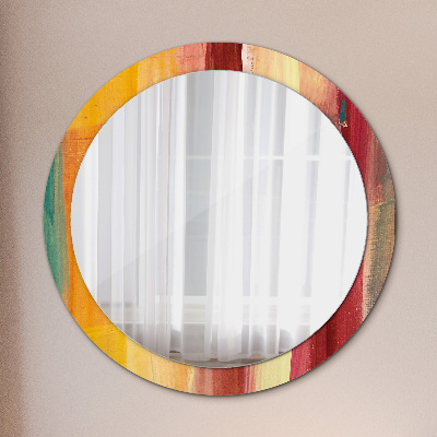 Round decorative wall mirror Abstract painting