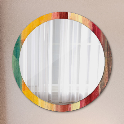 Round decorative wall mirror Abstract painting