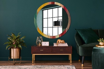 Round decorative wall mirror Abstract painting