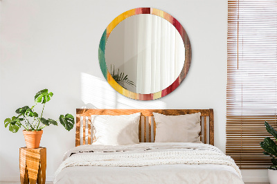 Round decorative wall mirror Abstract painting