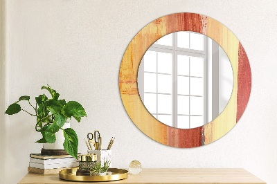 Round decorative wall mirror Abstract painting