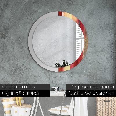 Round decorative wall mirror Abstract painting