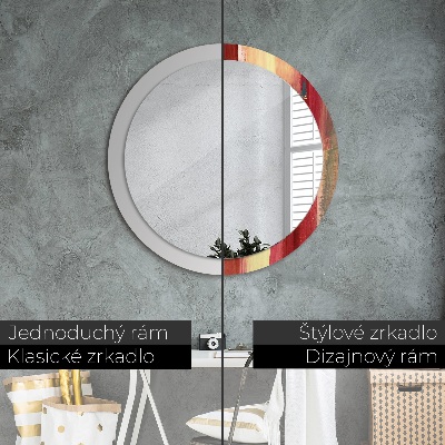 Round decorative wall mirror Abstract painting