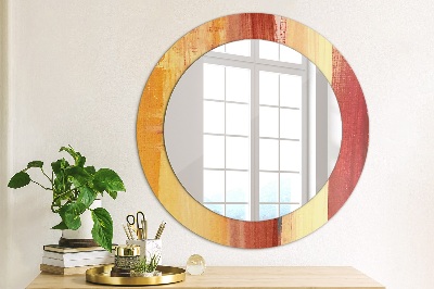 Round decorative wall mirror Abstract painting