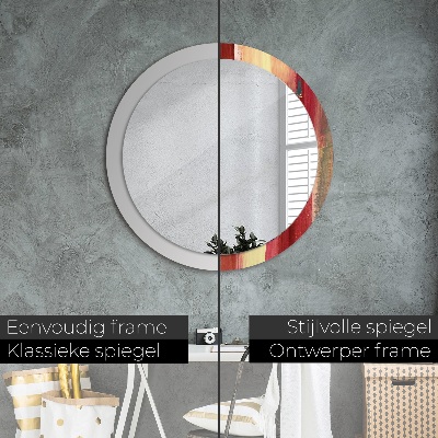 Round decorative wall mirror Abstract painting