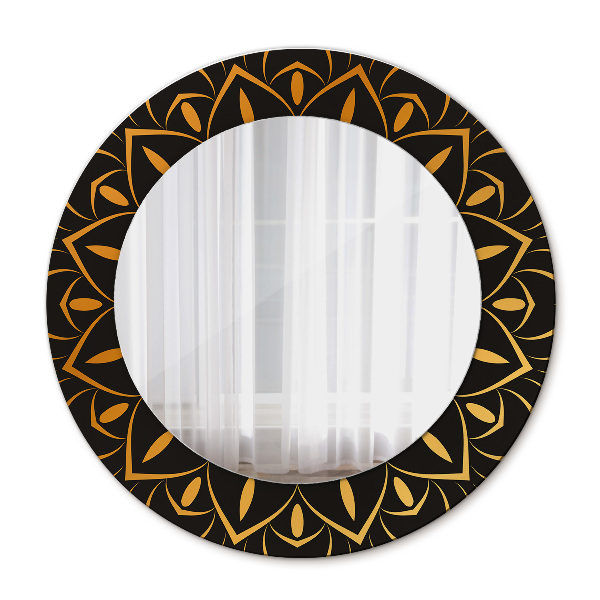 Round decorative wall mirror Gold mandala