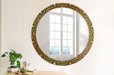 Round decorative wall mirror Gold mandala