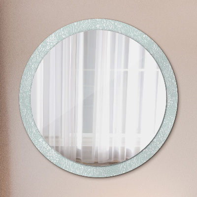 Round decorative wall mirror Hand drawn composition