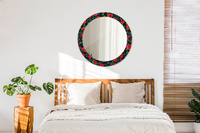 Round mirror print Red poppy