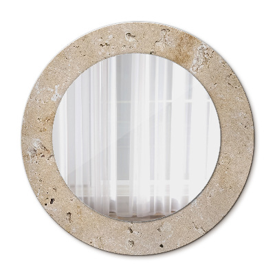 Round mirror print Natural stone