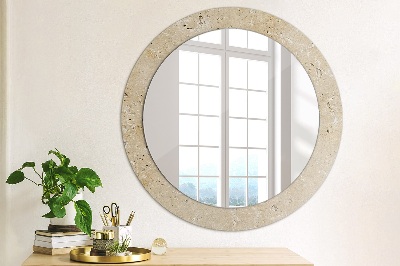 Round mirror print Natural stone