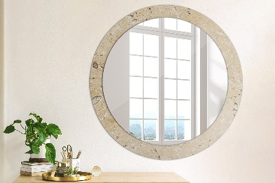 Round mirror print Natural stone