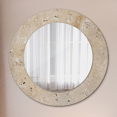 Round mirror print Natural stone