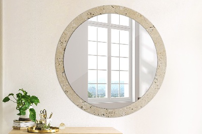 Round mirror print Natural stone