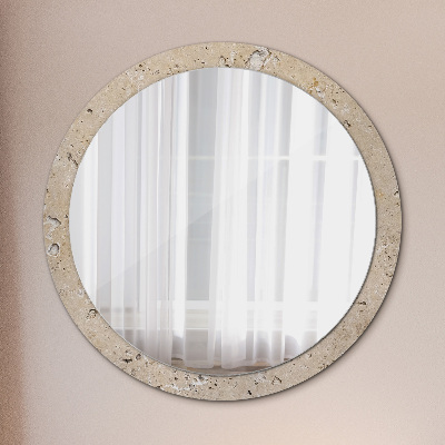 Round mirror print Natural stone