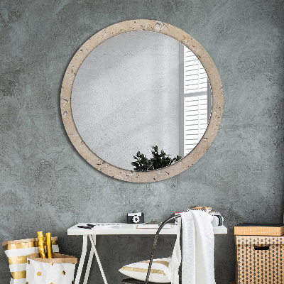 Round mirror print Natural stone