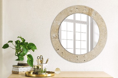 Round mirror print Natural stone