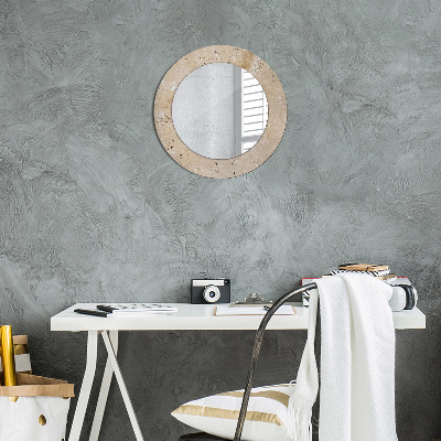 Round mirror print Natural stone