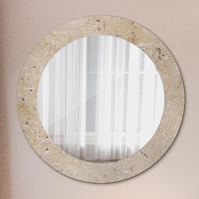 Round mirror print Natural stone